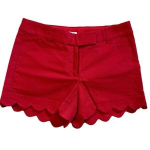 J. Crew Red Scalloped Shorts